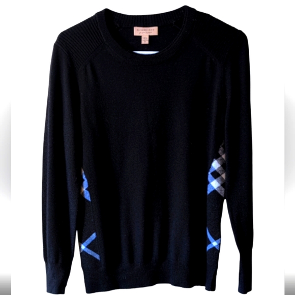 Burberry Black Knit with Checkered Horse Bit 